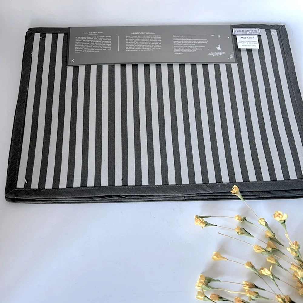 NWT Reversible Placemats Set of 4 - Suburban Home by Duralee - Charcoal …
